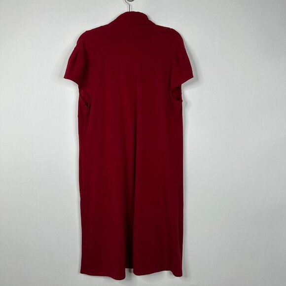 2/$24 Tiana B. Cowl Neck Shirt Dress Button Accent Red 1X #A0527 TRB3 - Picture 4 of 7